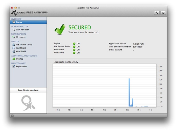 Avast 12.7 Antivirus For Mac Says Unprotected